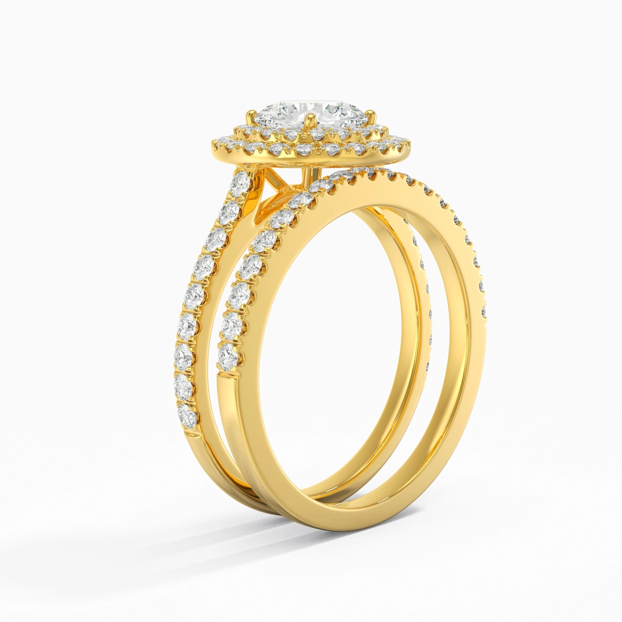 1.00ct Moissanite Bridal Set 18K Gold