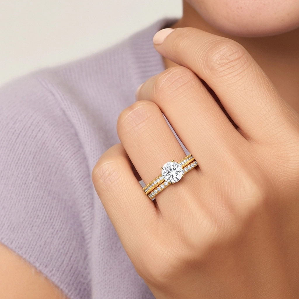 Rétro Perlé Crené Corde Femme Argent sterling 925 Ensemble nuptial