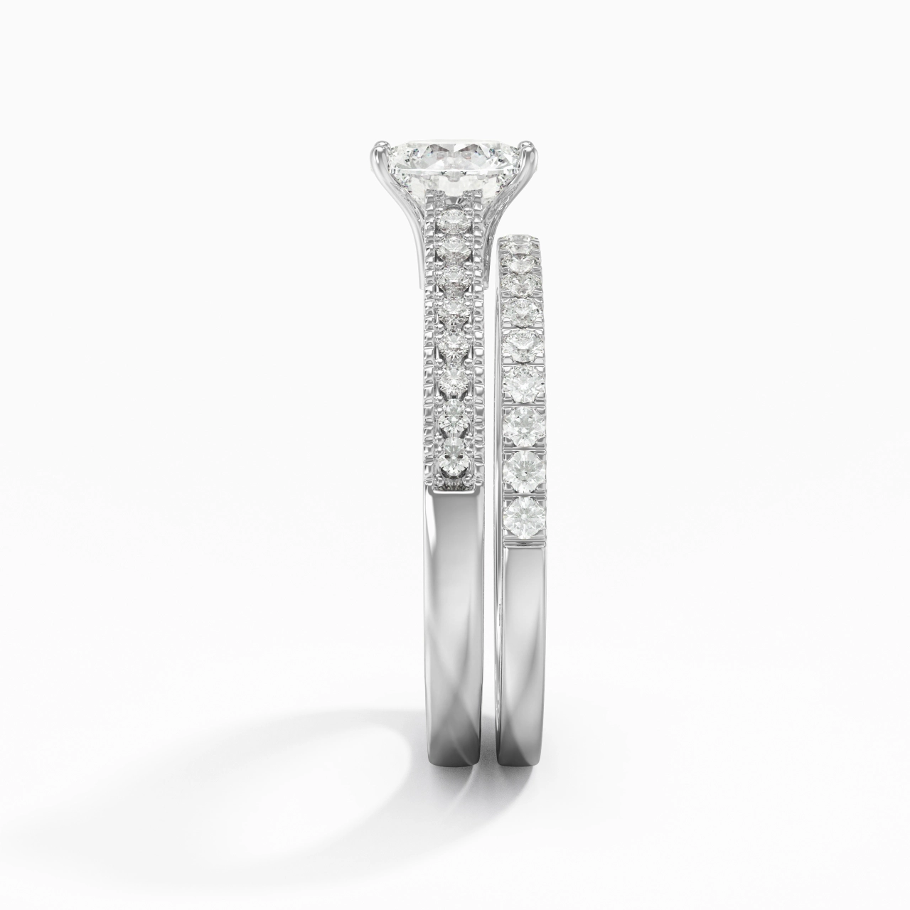 Retro Beaded Milgrain Rope Women 925 Sterling Silver Bridal Set