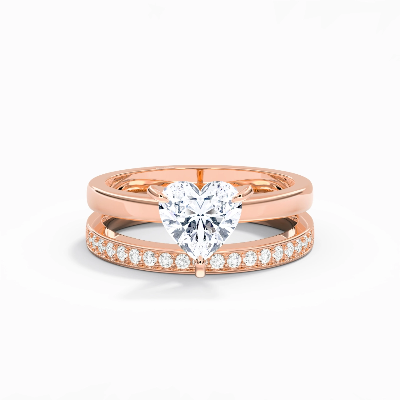 18K Rose Gold Moissanite Bridal Set