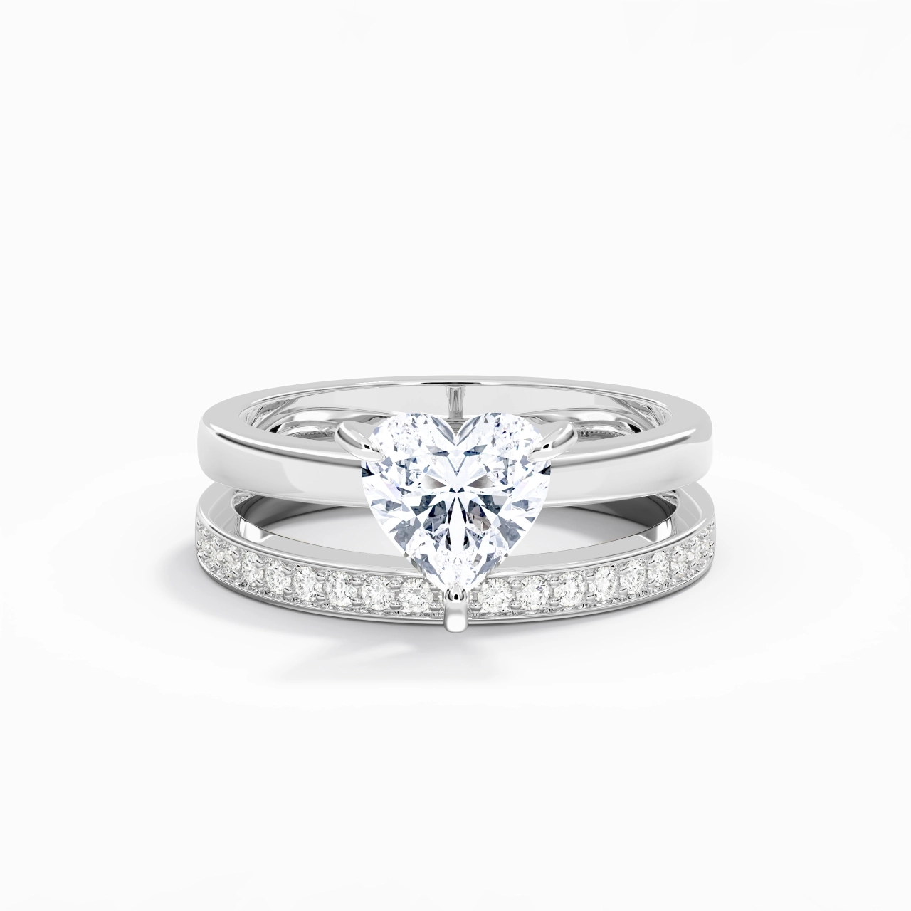 14K White Gold Moissanite Bridal Set