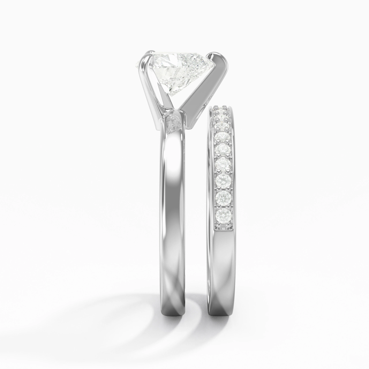14K White Gold Moissanite Bridal Set