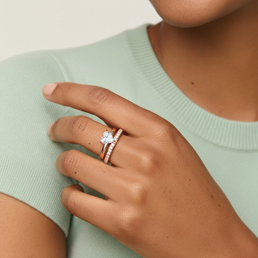 Plata esterlina 925 Moissanita Conjunto Nupcial