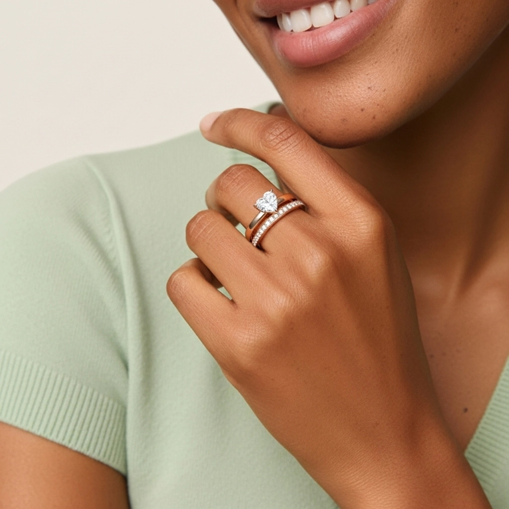 Plata esterlina 925 Moissanita Conjunto Nupcial