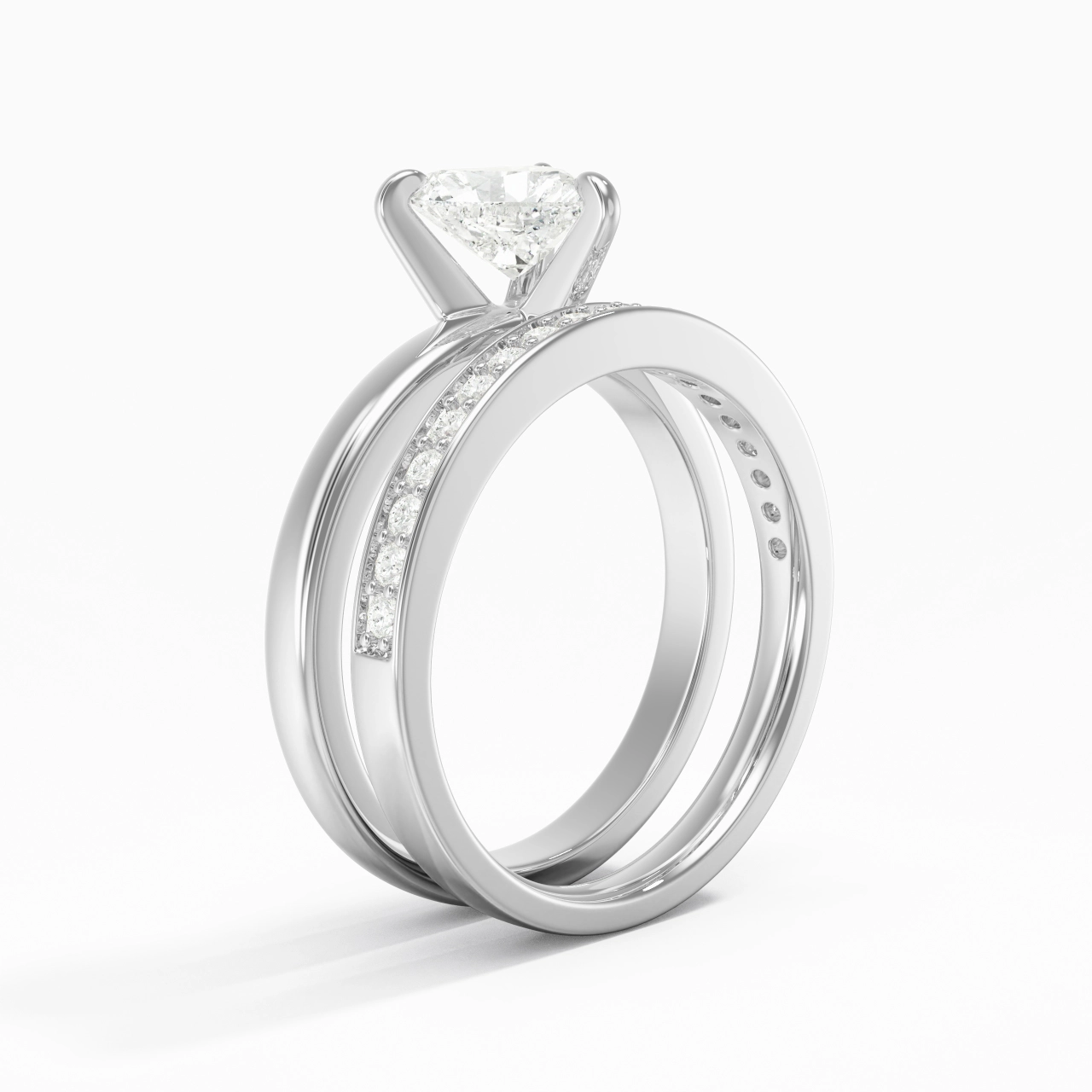 925 Sterling Silver Moissanite Bridal Set