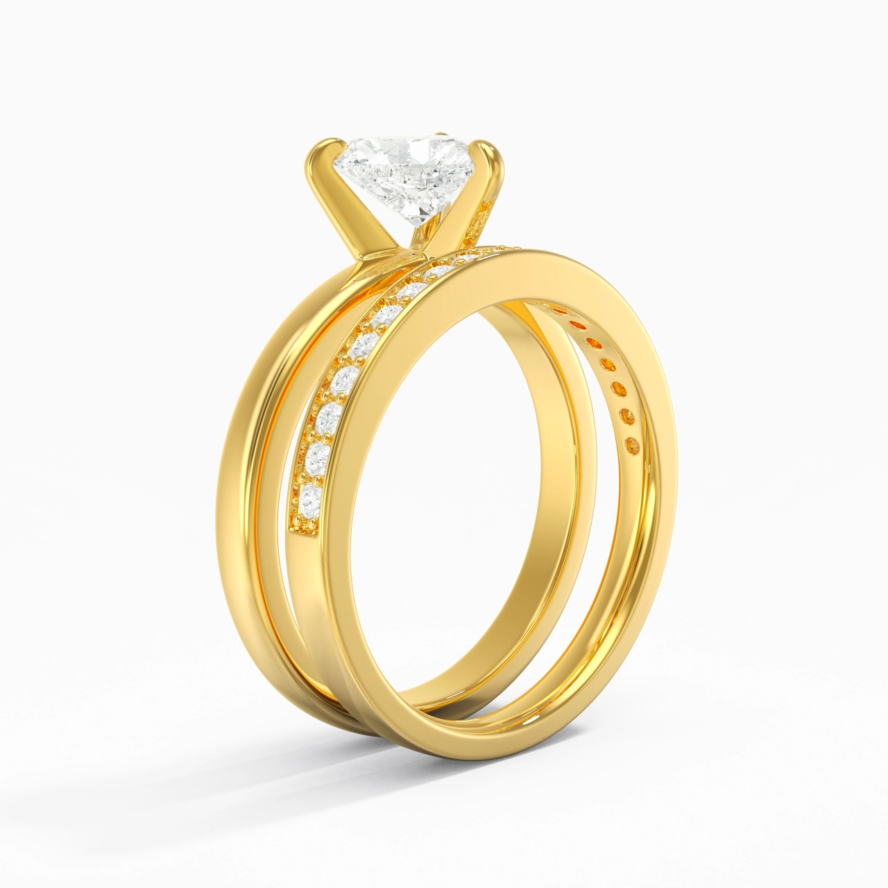 18K Gold Moissanite Bridal Set