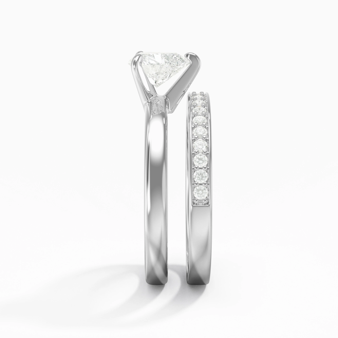925 Sterling Silver Moissanite Bridal Set