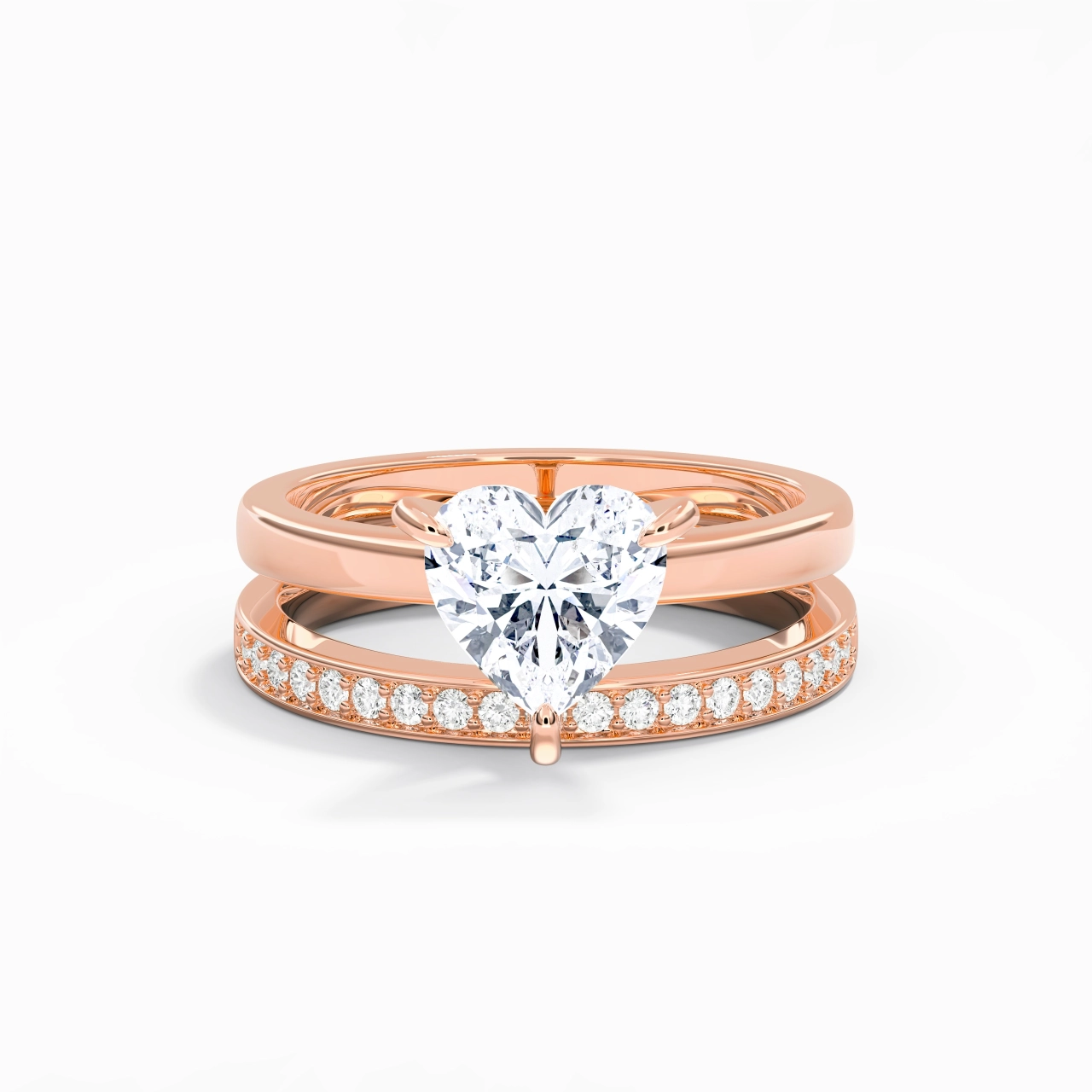 14K Rose Gold Moissanite Bridal Set