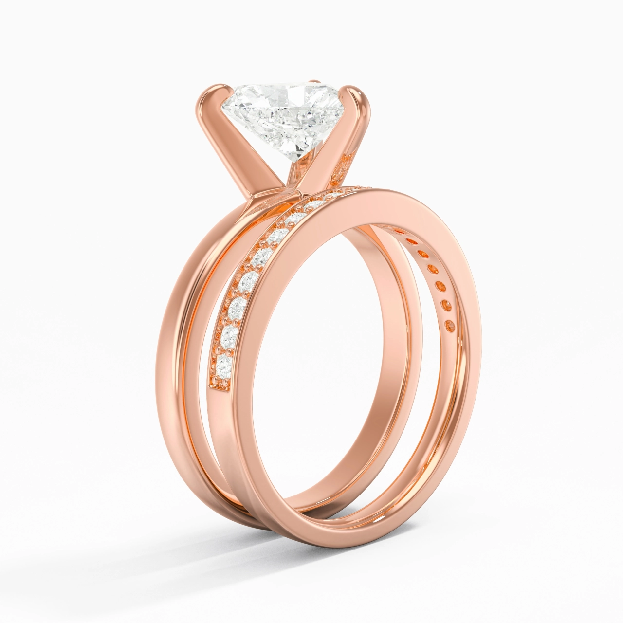 14K Rose Gold Moissanite Bridal Set