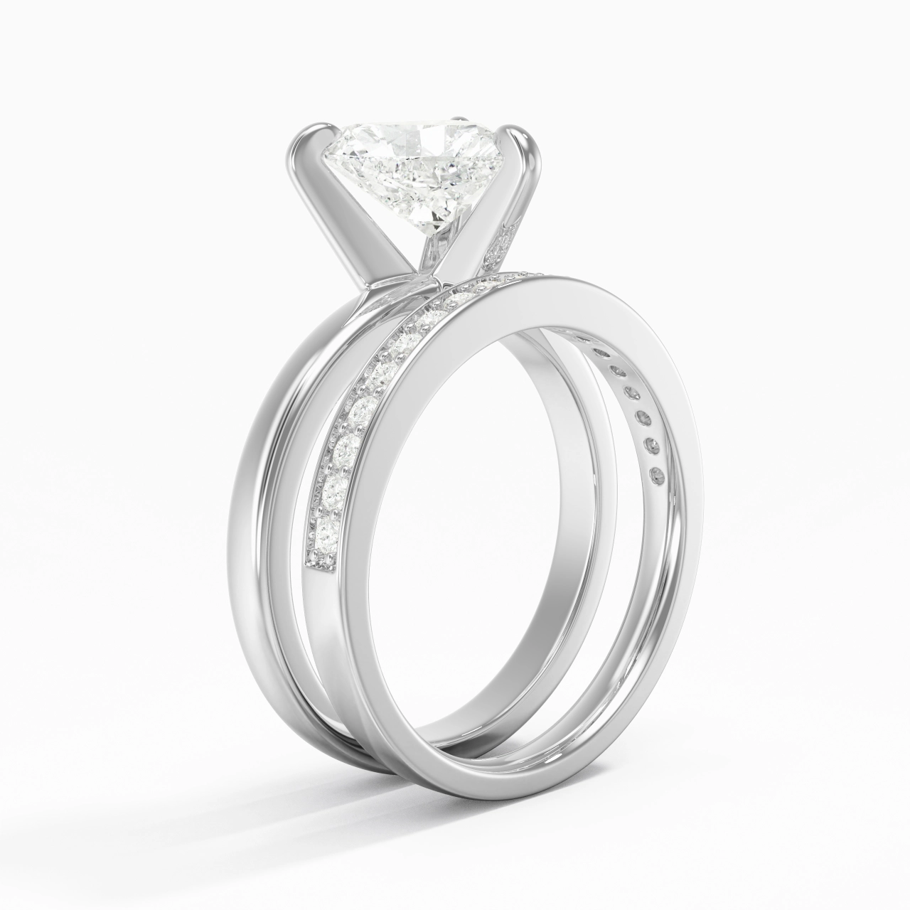 925 Sterling Silver Moissanite Bridal Set