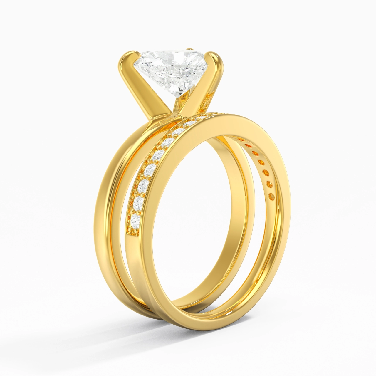14K Gold Moissanite Bridal Set