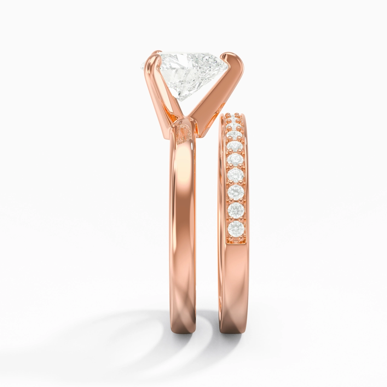14K Rose Gold Moissanite Bridal Set