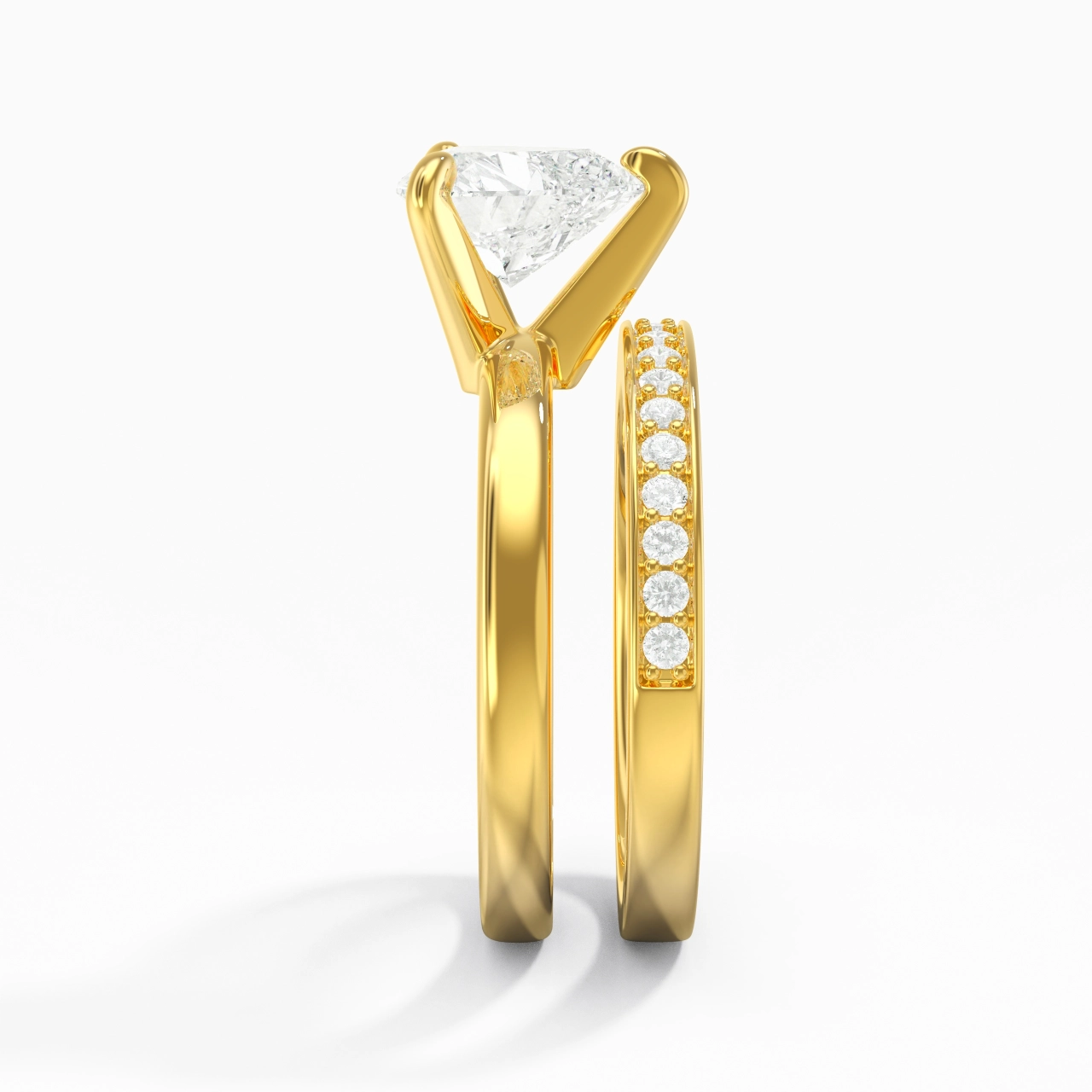 14K Gold Moissanite Bridal Set