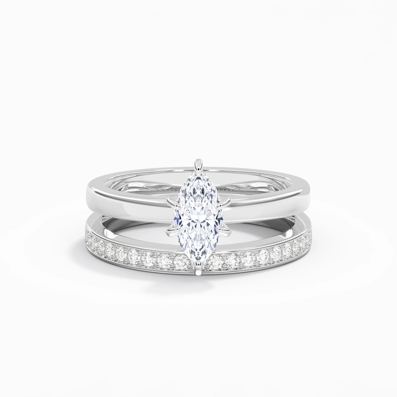 925 Sterling Silver Moissanite Bridal Set