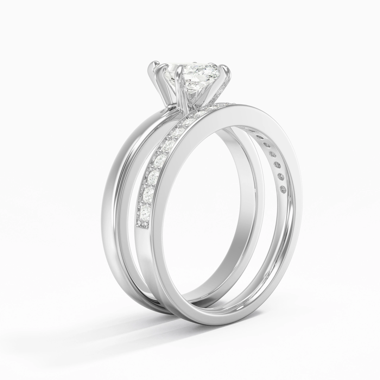 925 Sterling Silver Moissanite Bridal Set