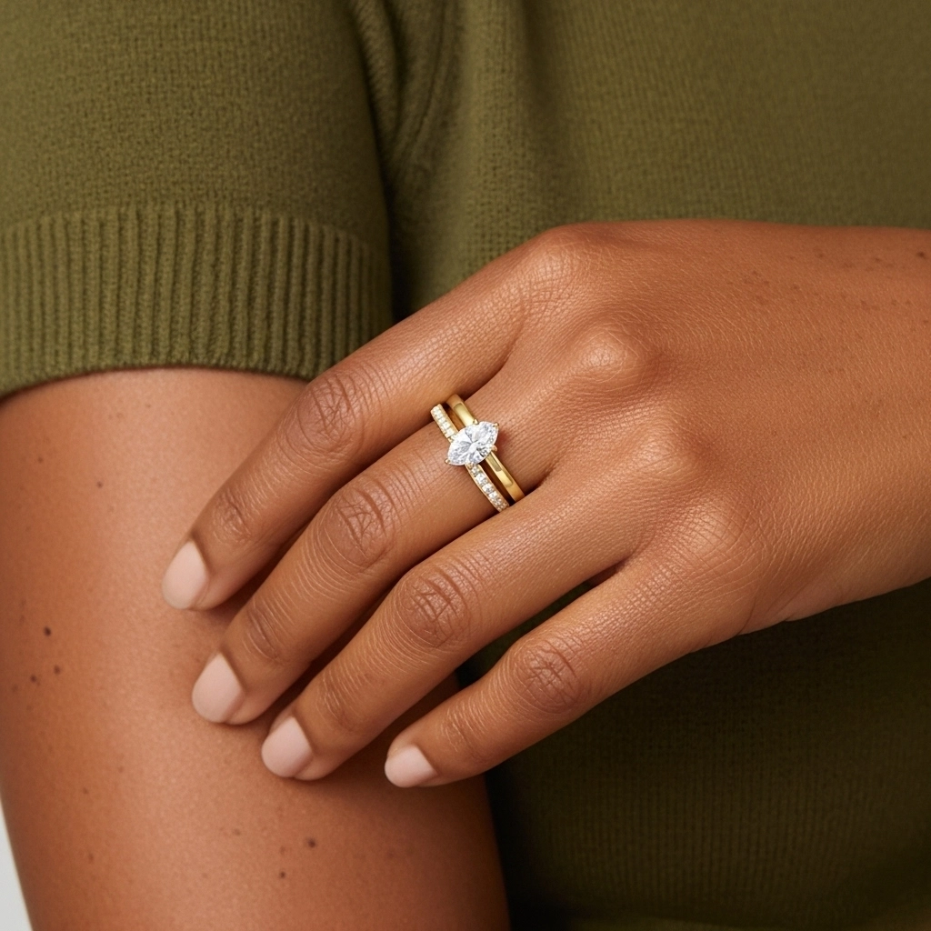 Argent sterling 925 Moissanite Ensemble nuptial