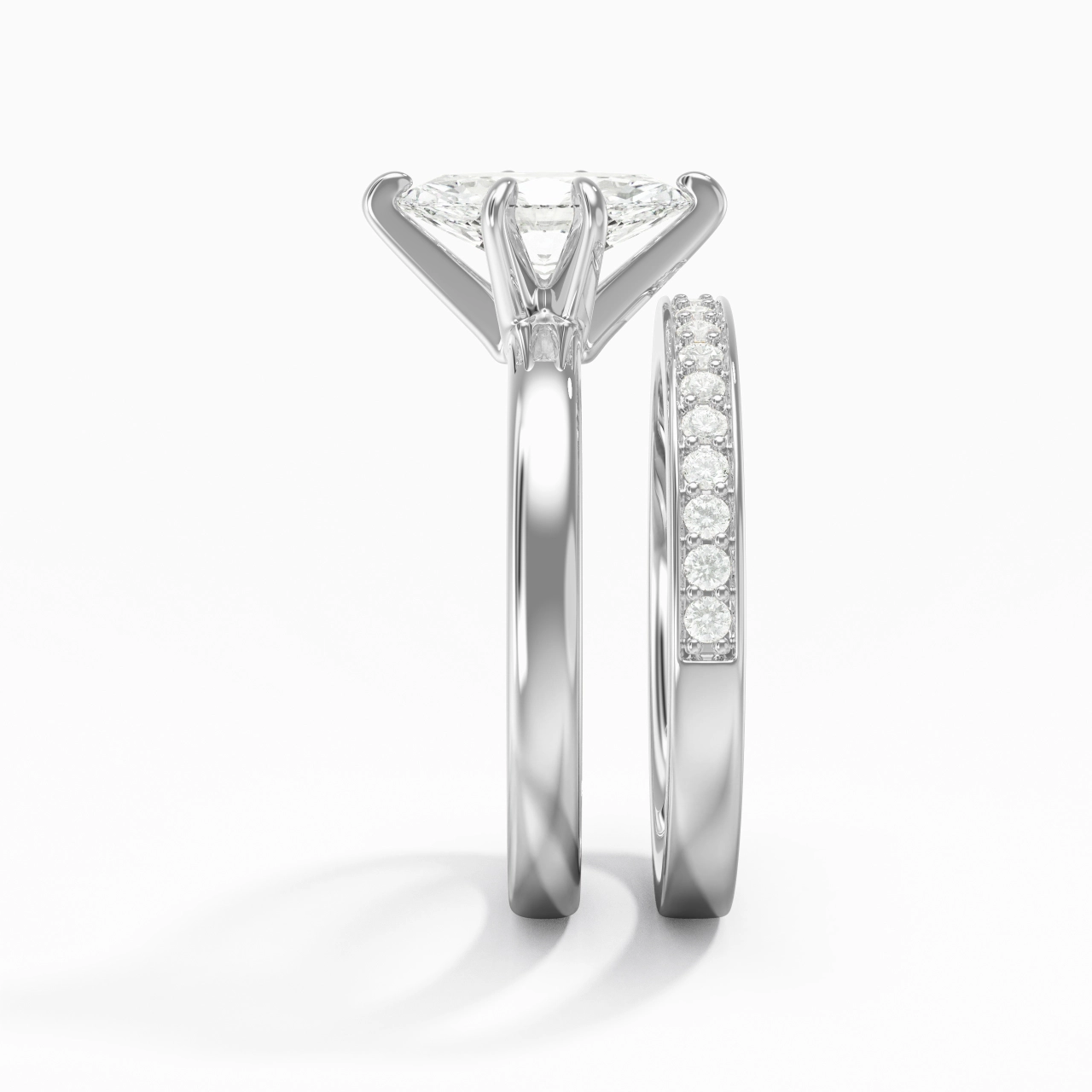 925 Sterling Silver Moissanite Bridal Set