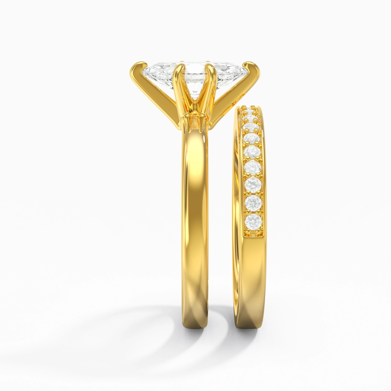 18K Gold Moissanite Bridal Set