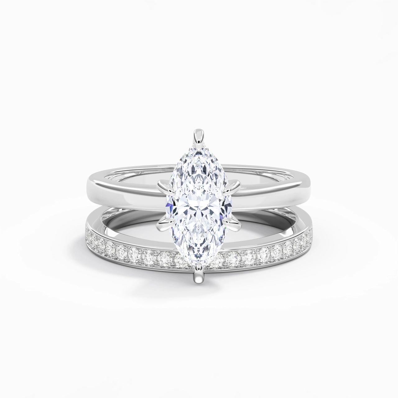 925 Sterling Silver Moissanite Bridal Set