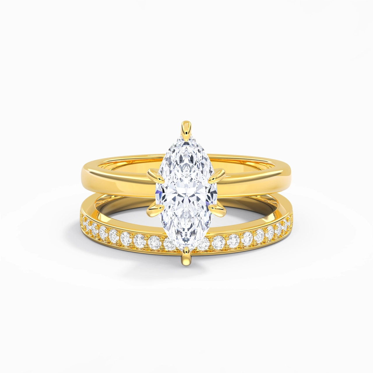 18K Gold Moissanite Bridal Set