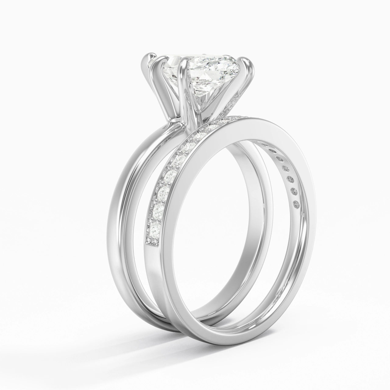 925 Sterling Silver Moissanite Bridal Set
