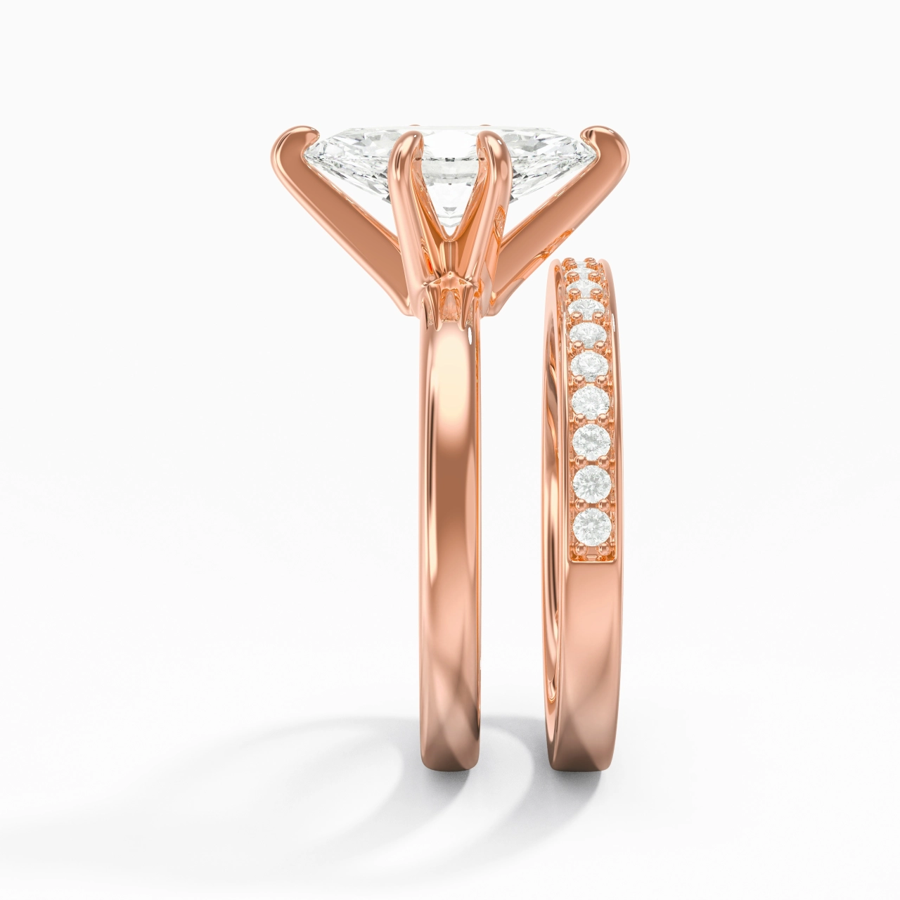 18K Rose Gold Moissanite Bridal Set