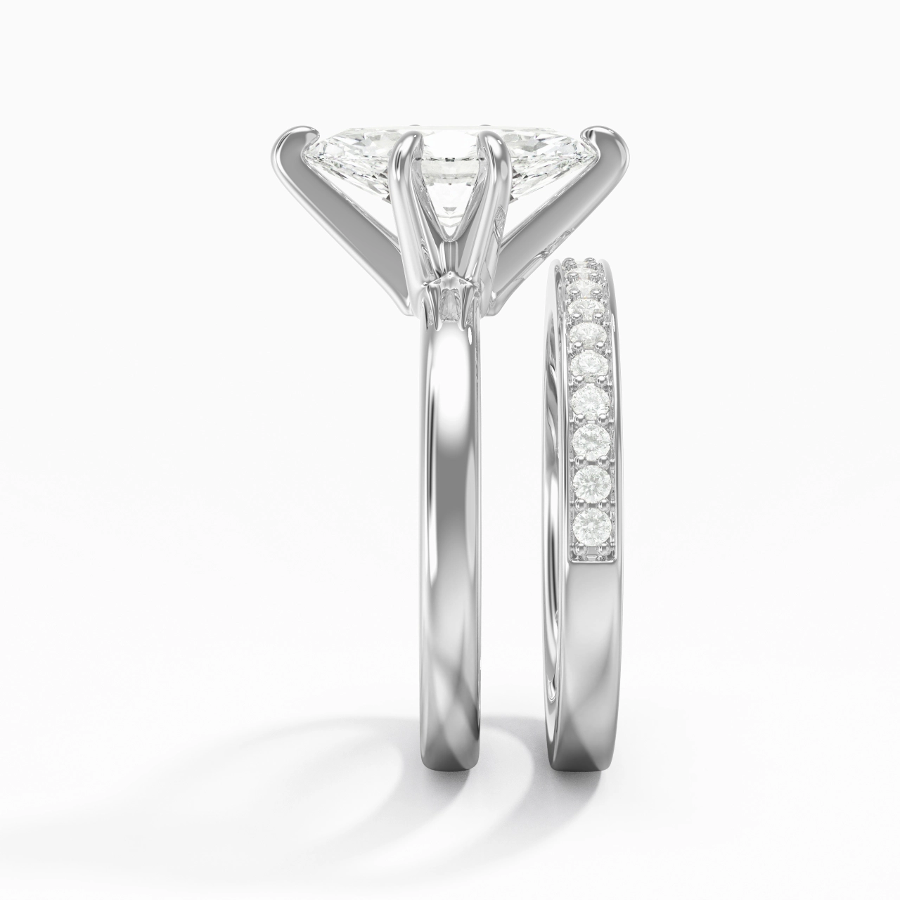 925 Sterling Silver Moissanite Bridal Set