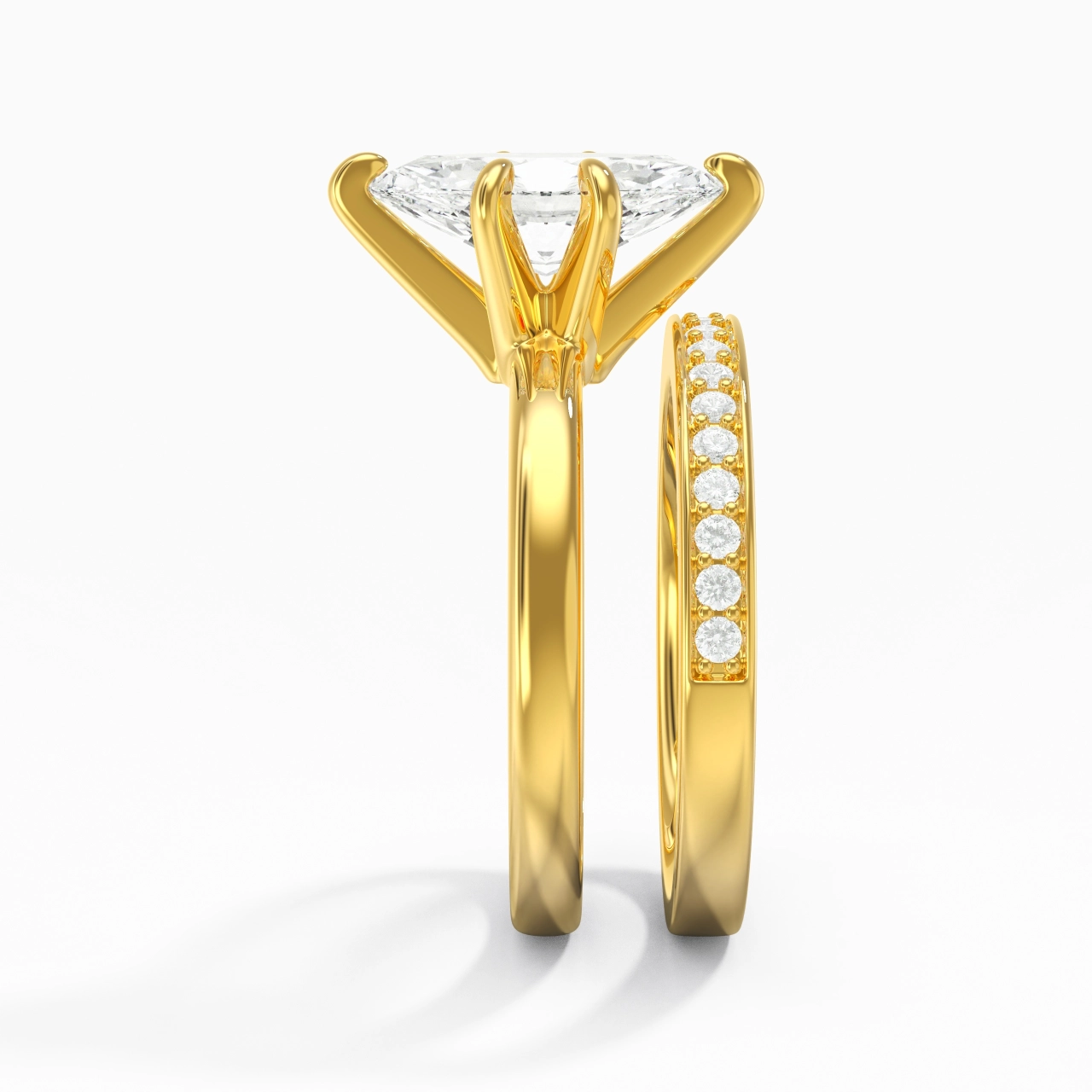 18K Gold Moissanite Bridal Set