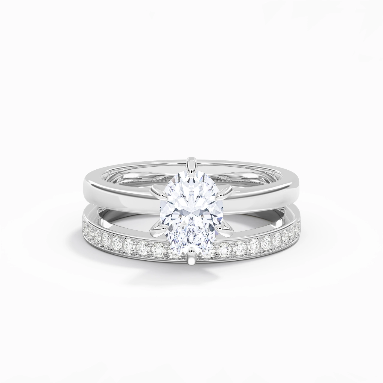 925 Sterling Silver Moissanite Bridal Set