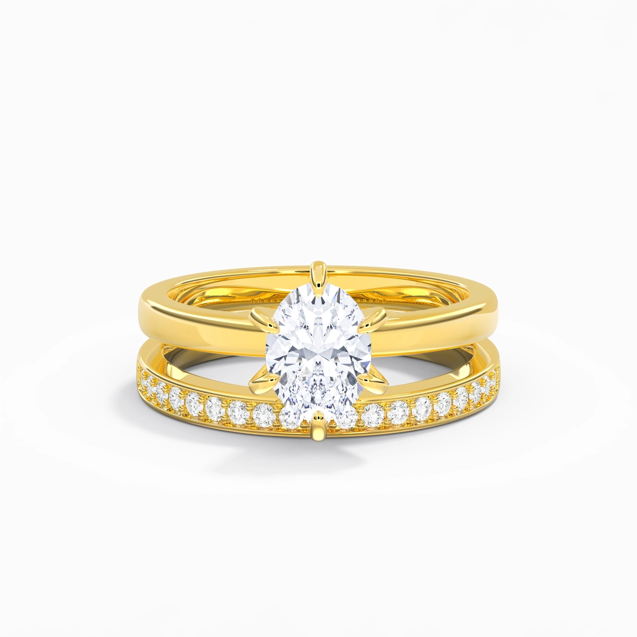 925 Sterling Silver Moissanite Bridal Set