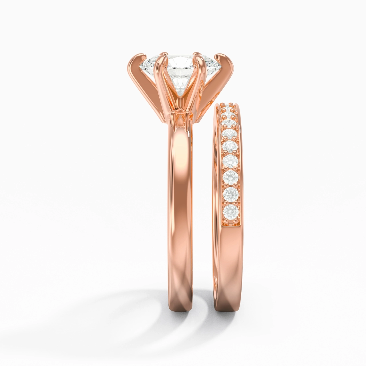 14K Rose Gold Moissanite Bridal Set