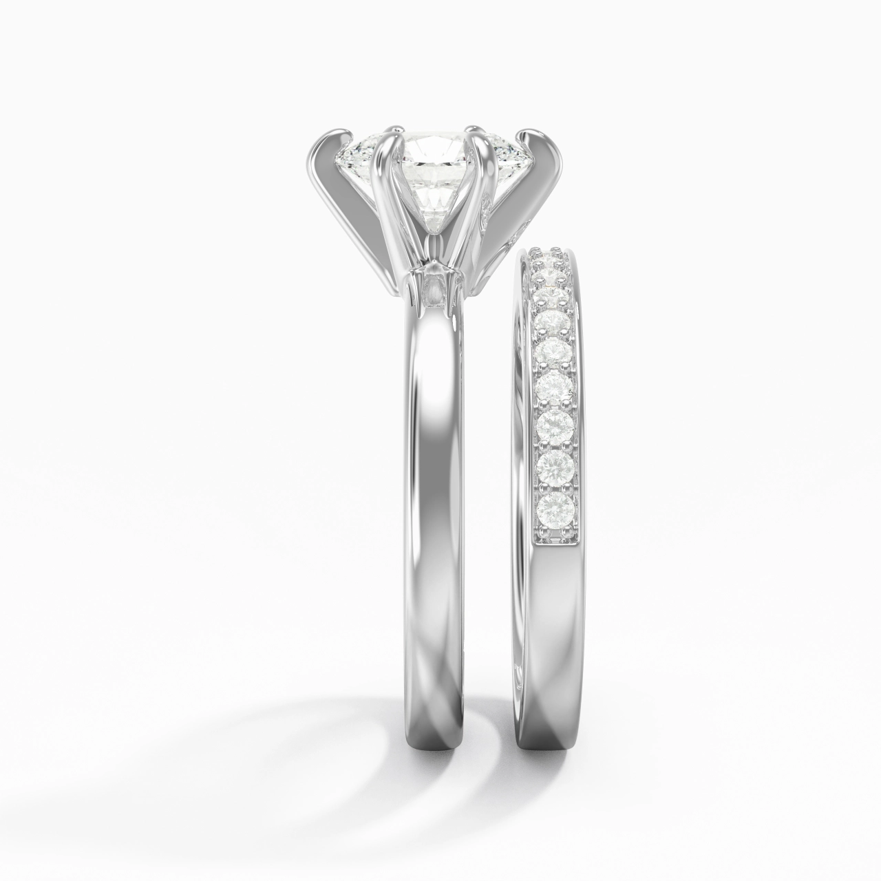 925 Sterling Silver Moissanite Bridal Set