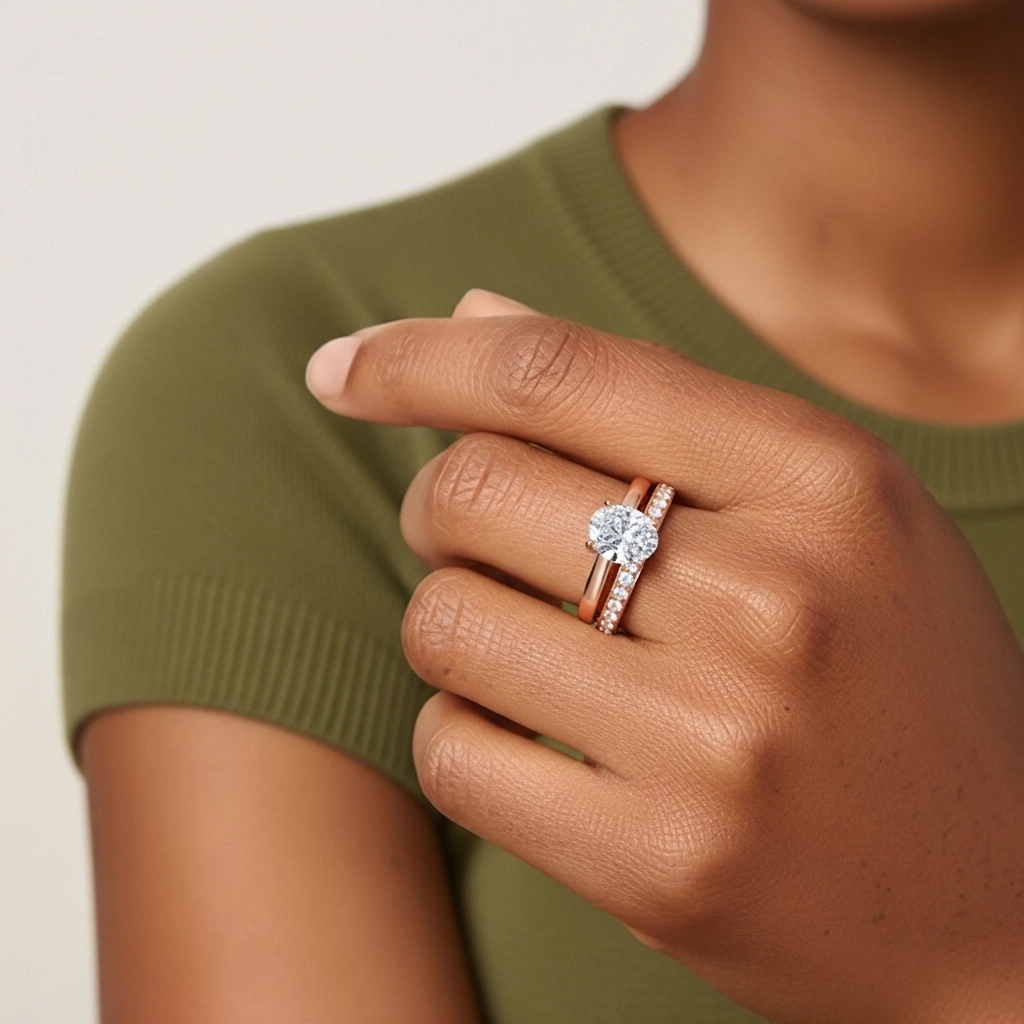 Argent sterling 925 Moissanite Ensemble nuptial