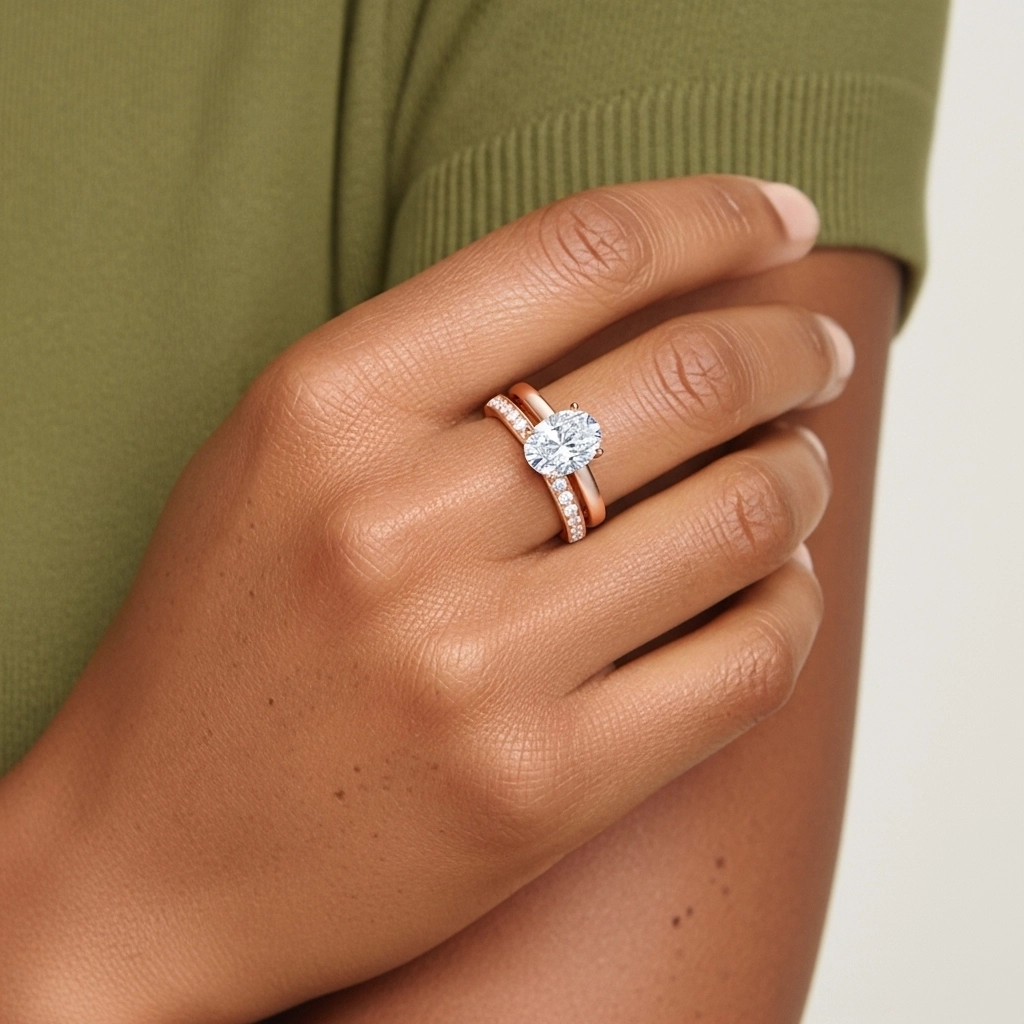 Argent sterling 925 Moissanite Ensemble nuptial