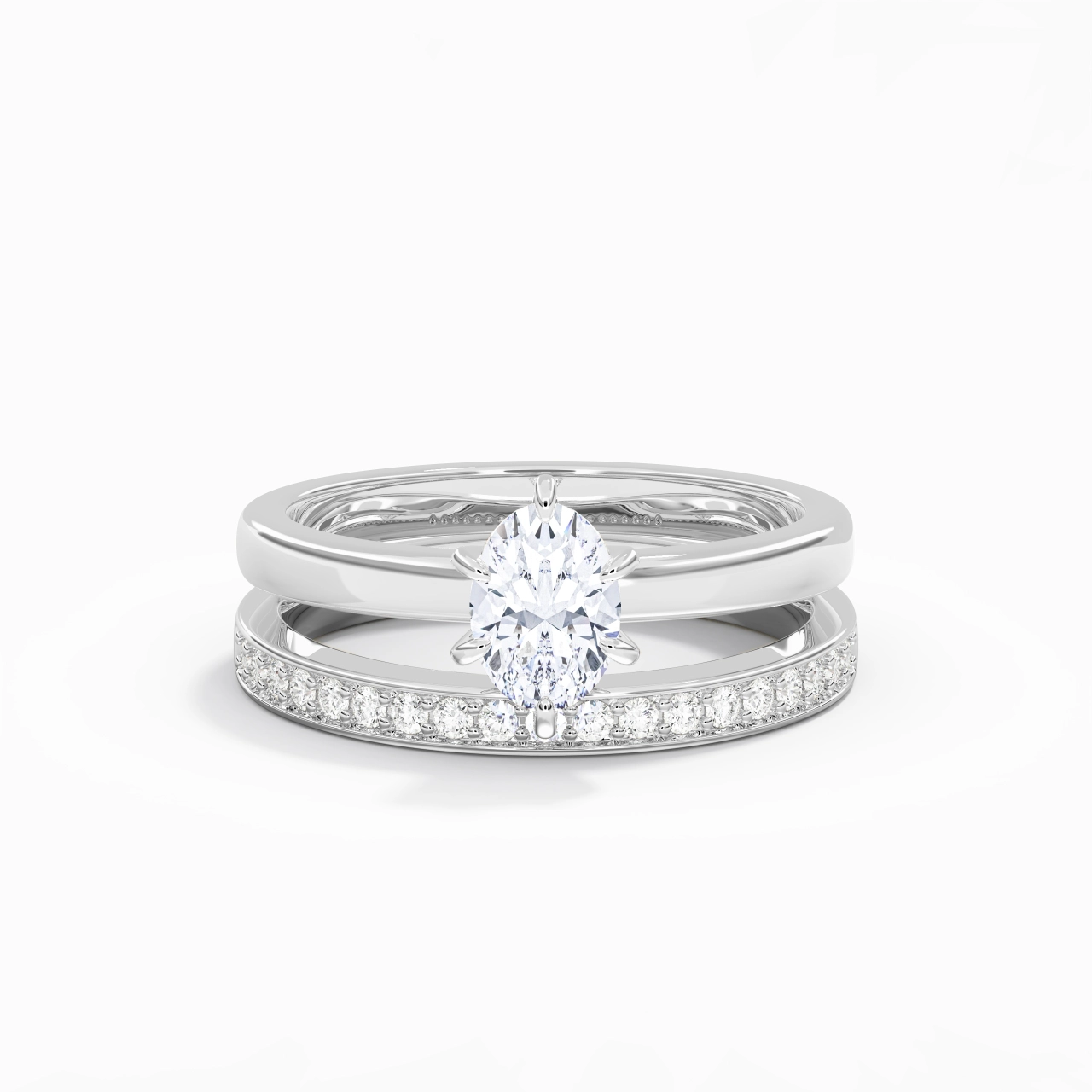 925 Sterling Silver Moissanite Bridal Set