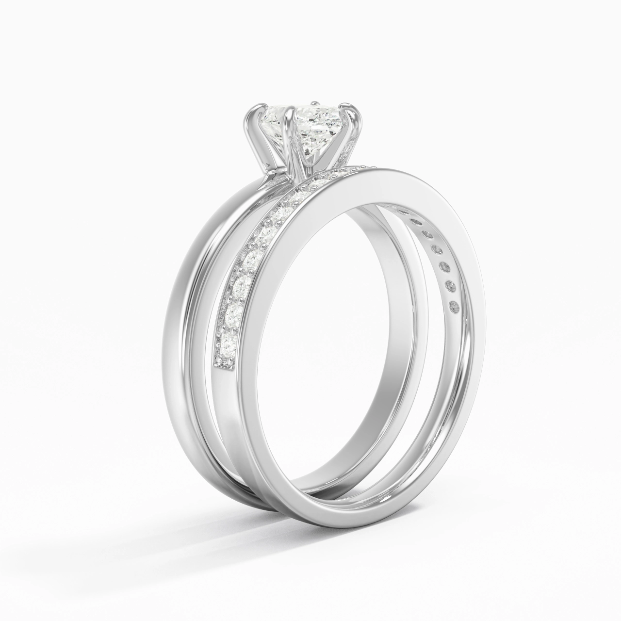 925 Sterling Silver Moissanite Bridal Set