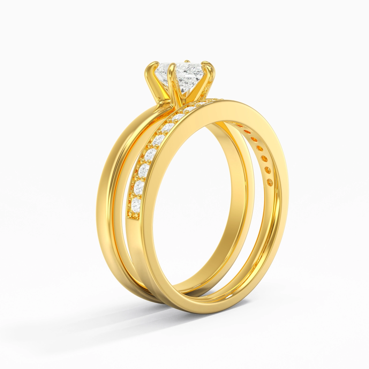 925 Sterling Silver Moissanite Bridal Set