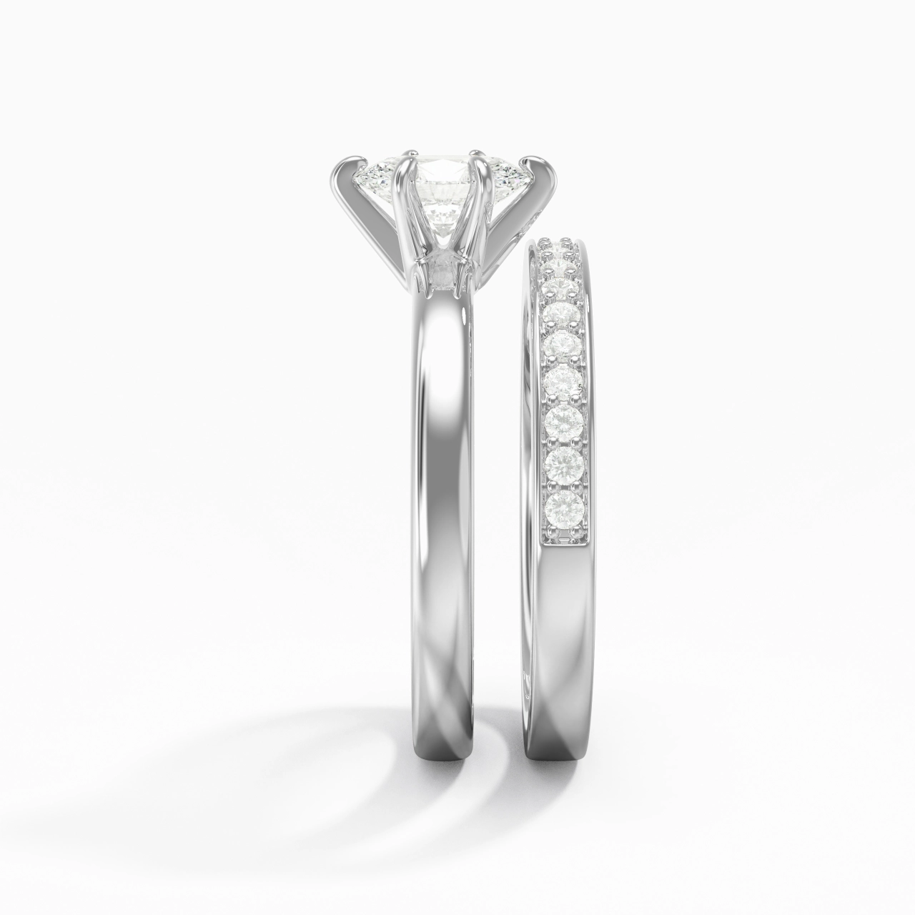 925 Sterling Silver Moissanite Bridal Set