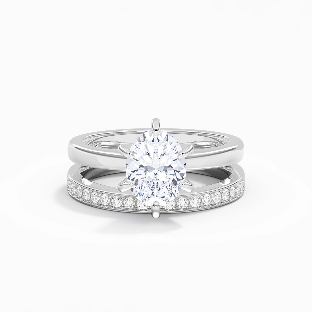 925 Sterling Silver Moissanite Bridal Set