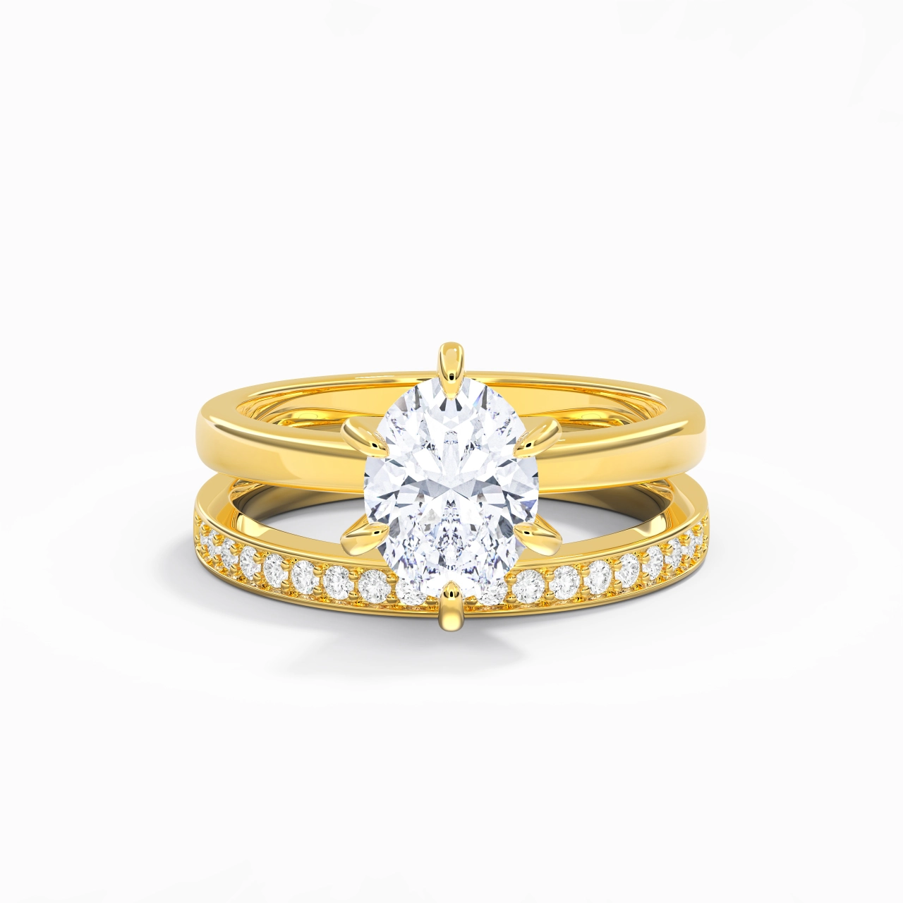 18K Gold Moissanite Bridal Set