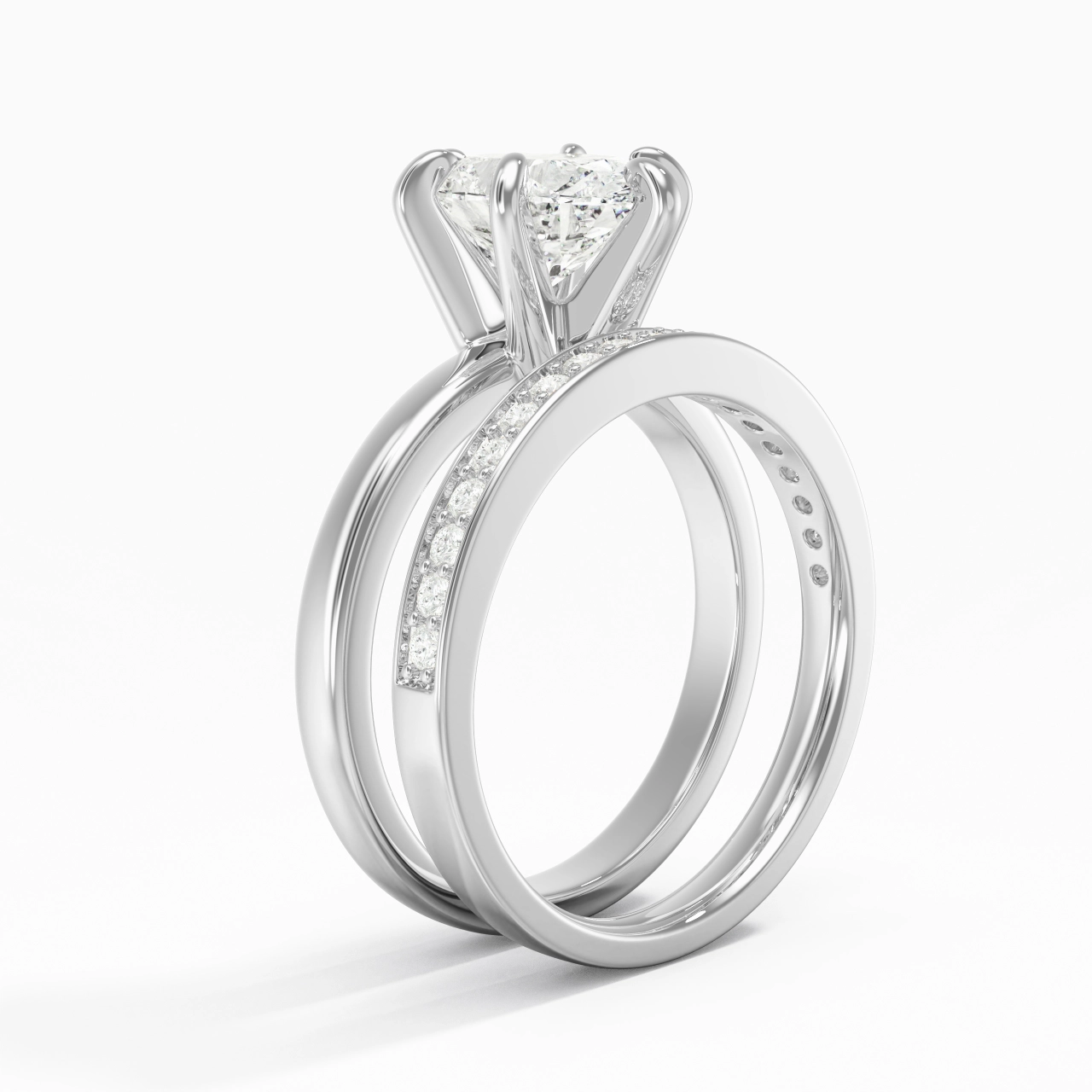 925 Sterling Silver Moissanite Bridal Set