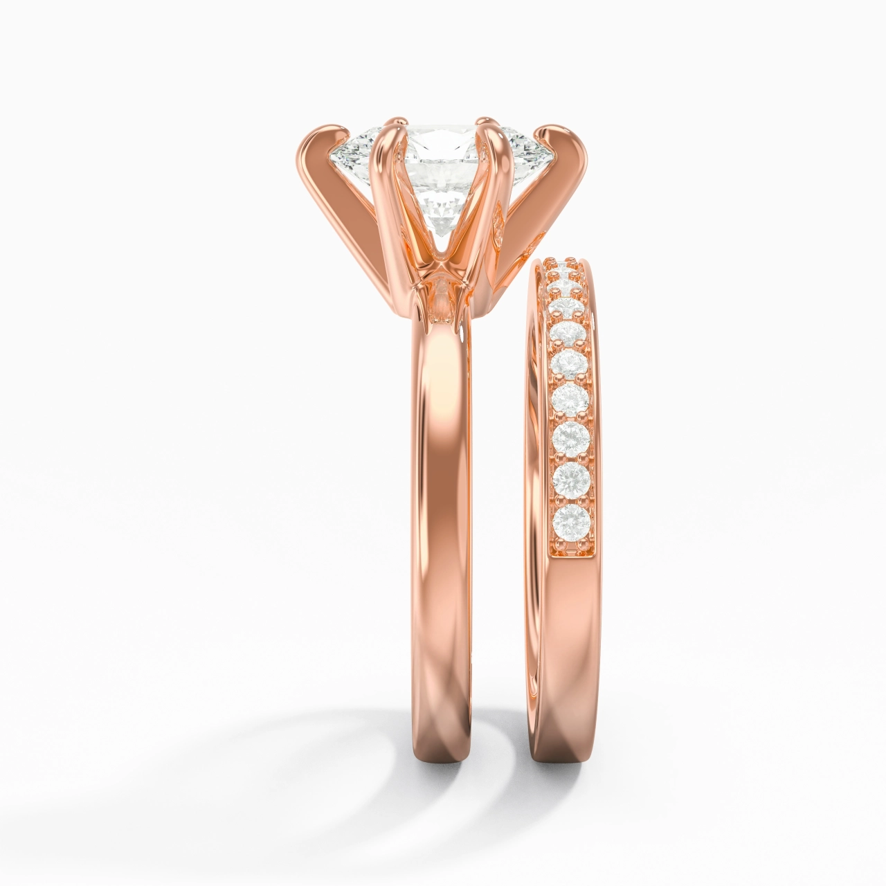 18K Rose Gold Moissanite Bridal Set