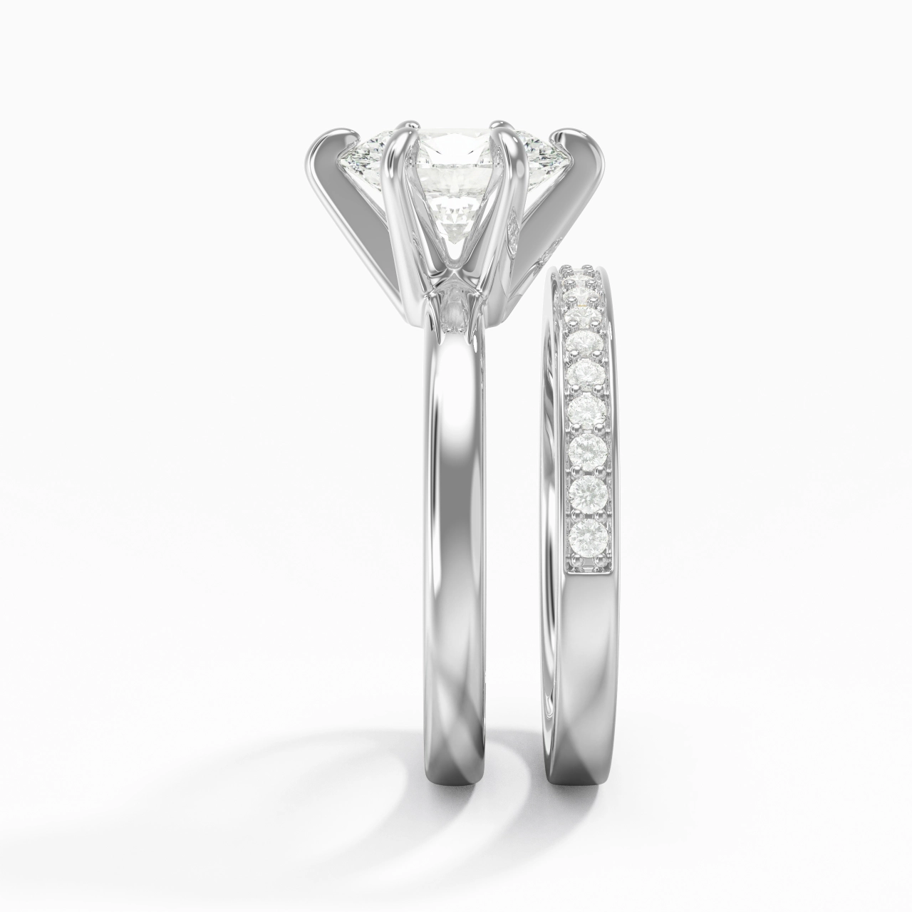 925 Sterling Silver Moissanite Bridal Set