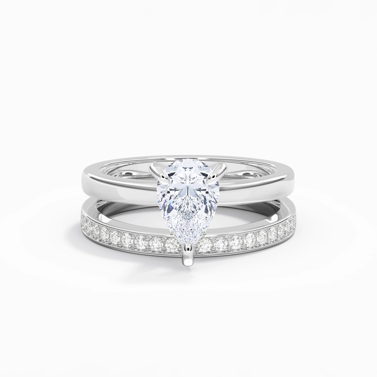 925 Sterling Silver Moissanite Bridal Set