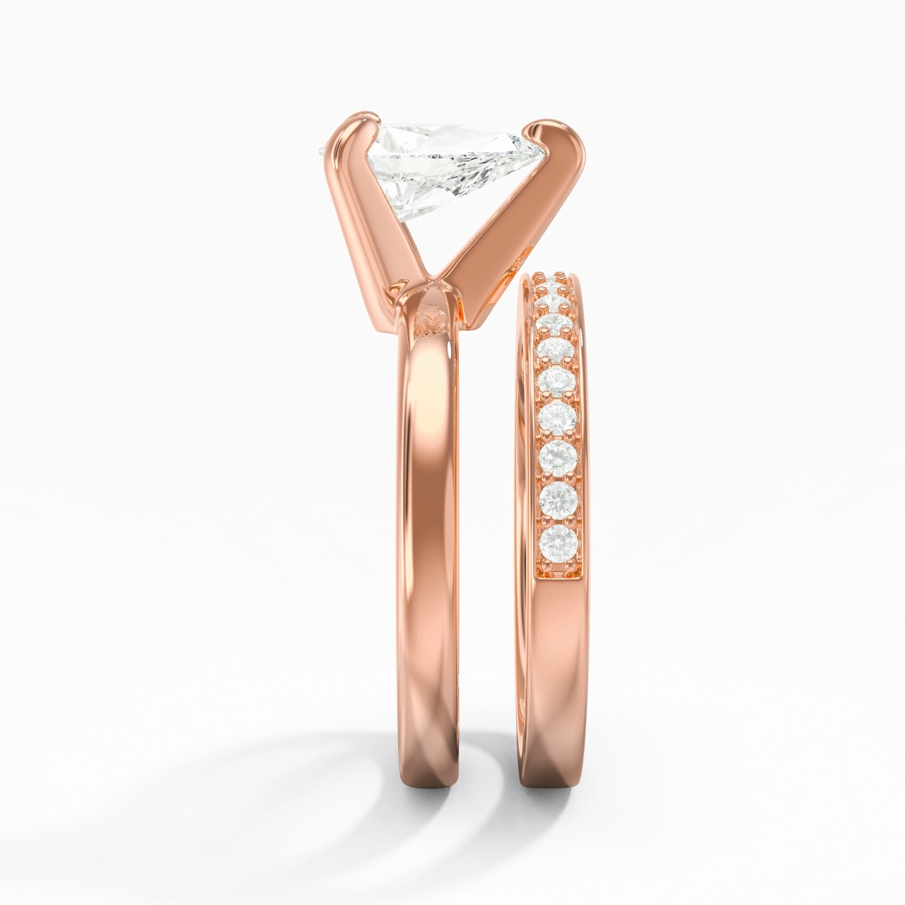 18K Rose Gold Moissanite Bridal Set