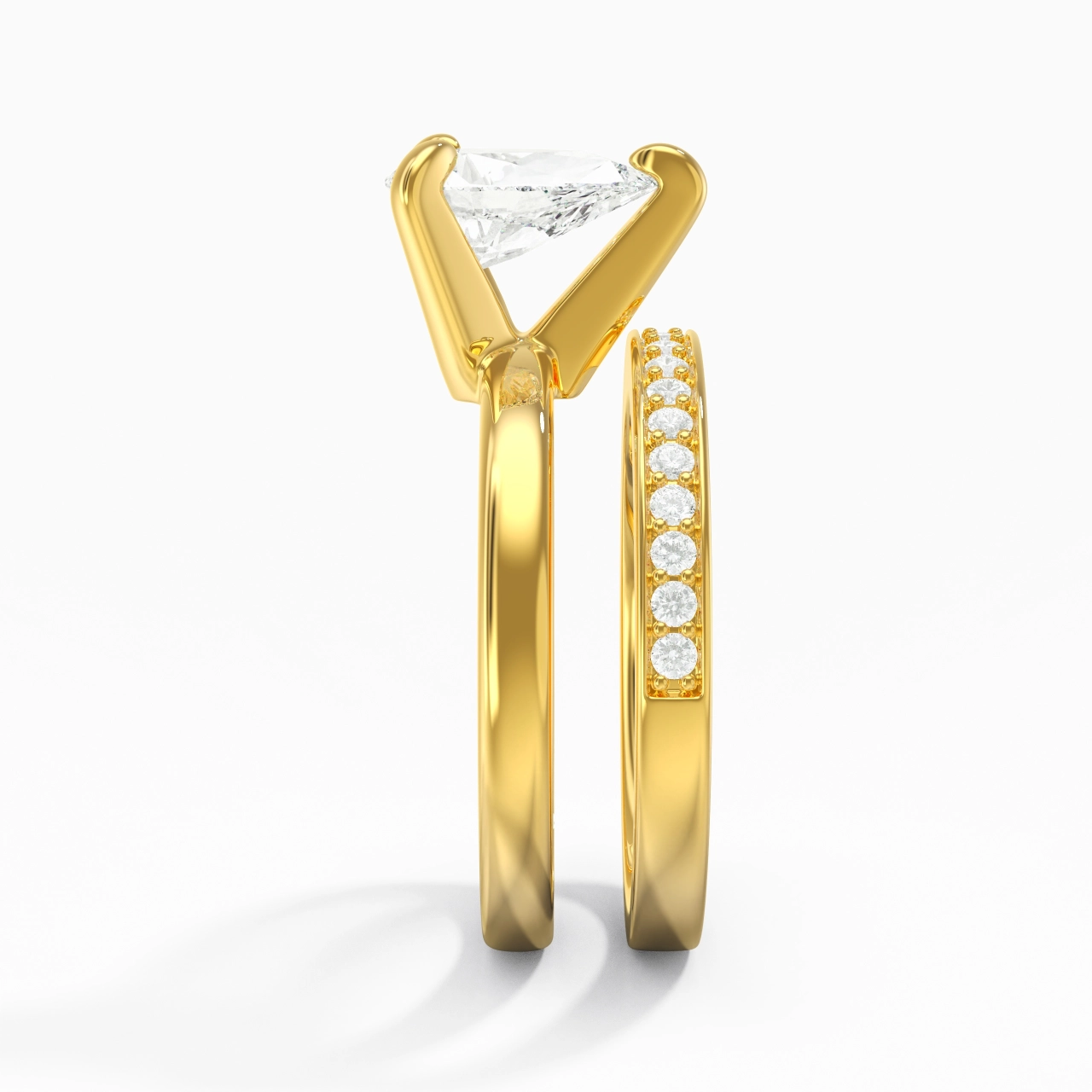 14K Gold Moissanite Bridal Set