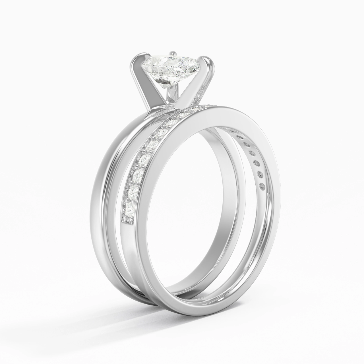 925 Sterling Silver Moissanite Bridal Set