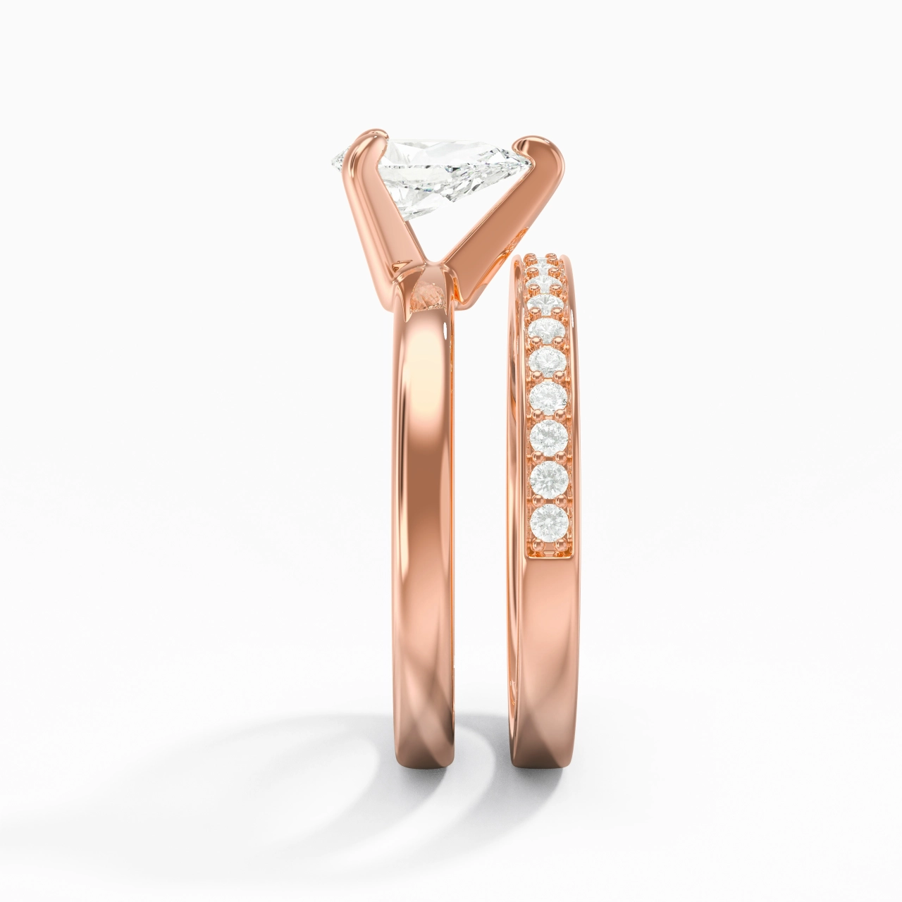 18K Rose Gold Moissanite Bridal Set