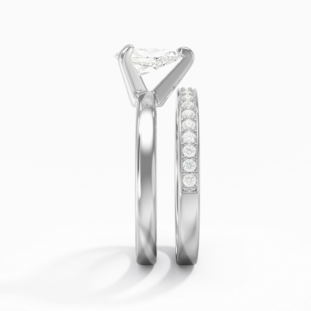 925 Sterling Silver Moissanite Bridal Set