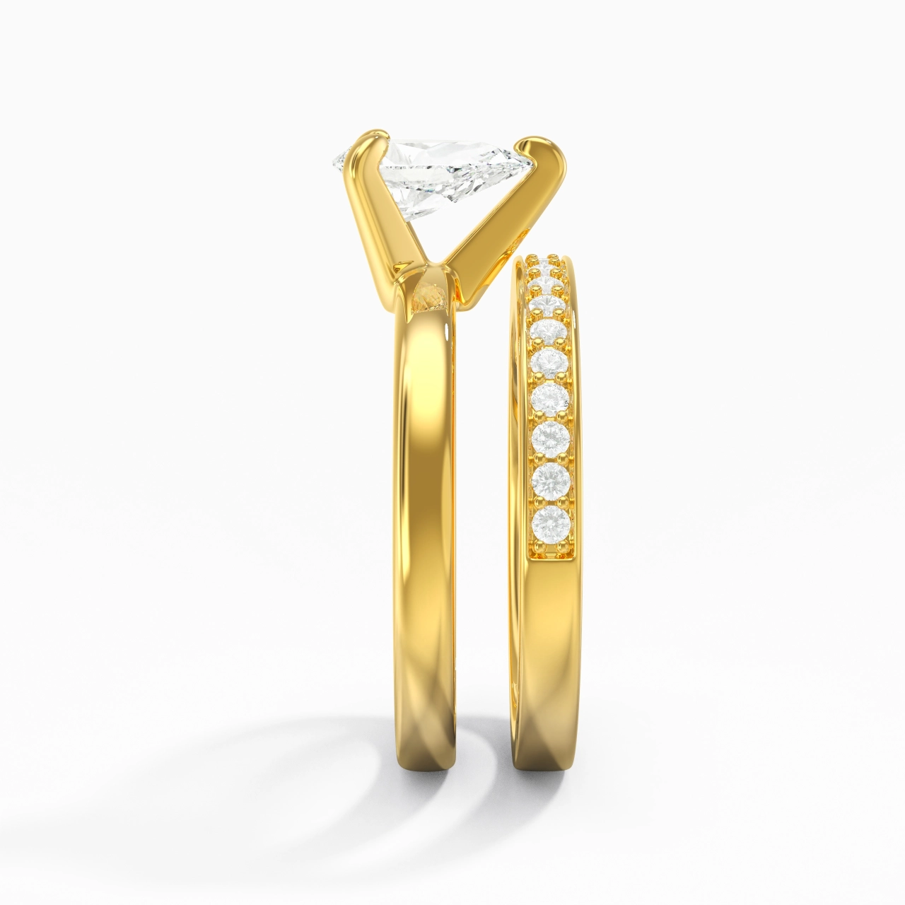 14K Gold Moissanite Bridal Set